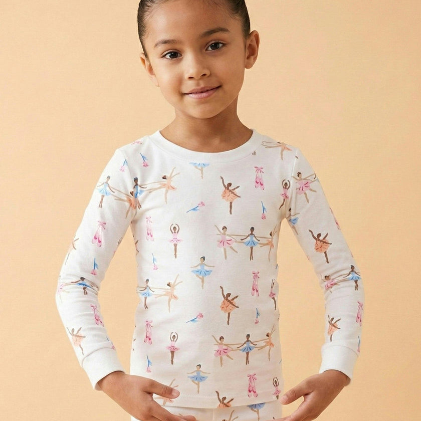 The Organic Long Sleeve Pajama Set [Ballet]