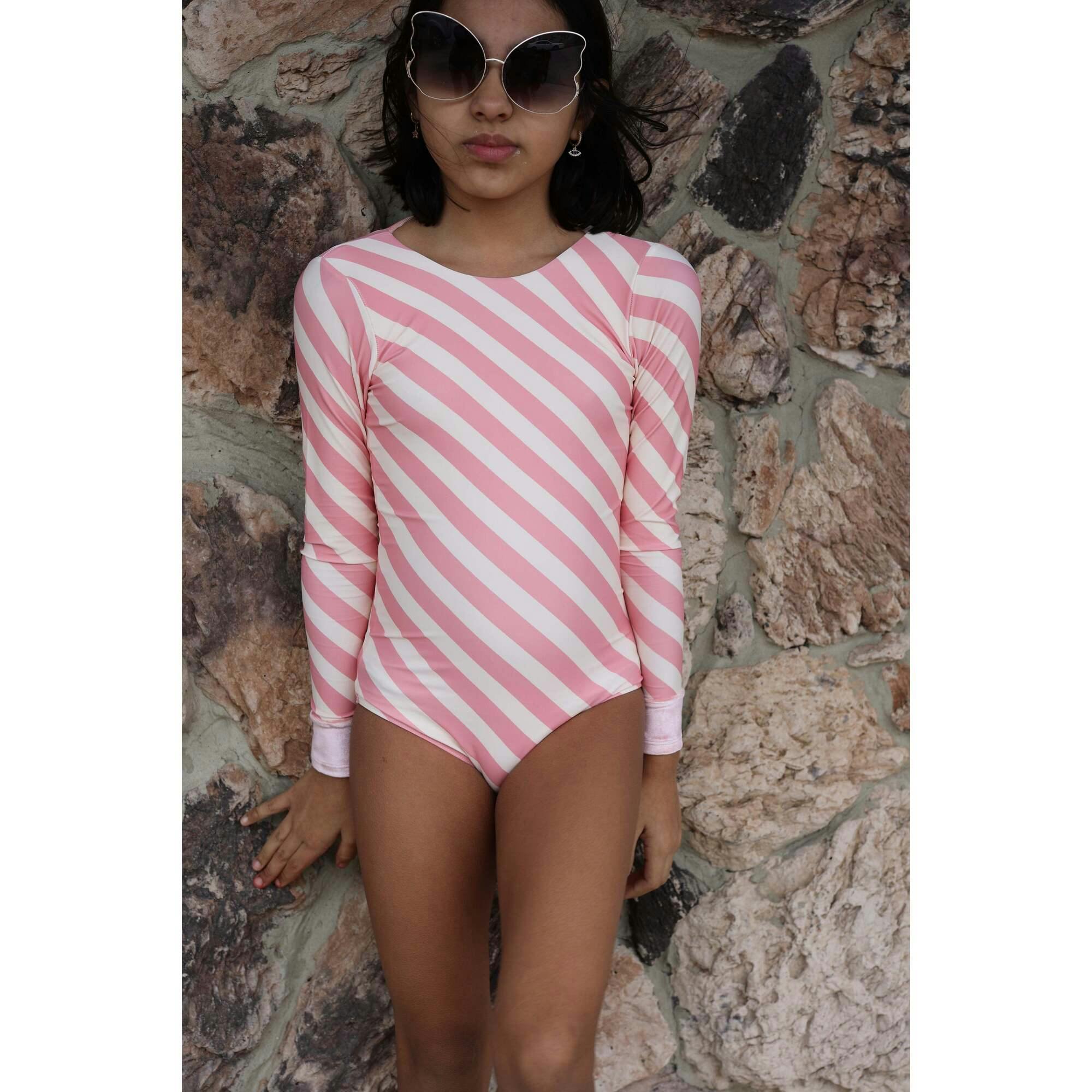 Soleil Stripe One Piece Long Sleeve