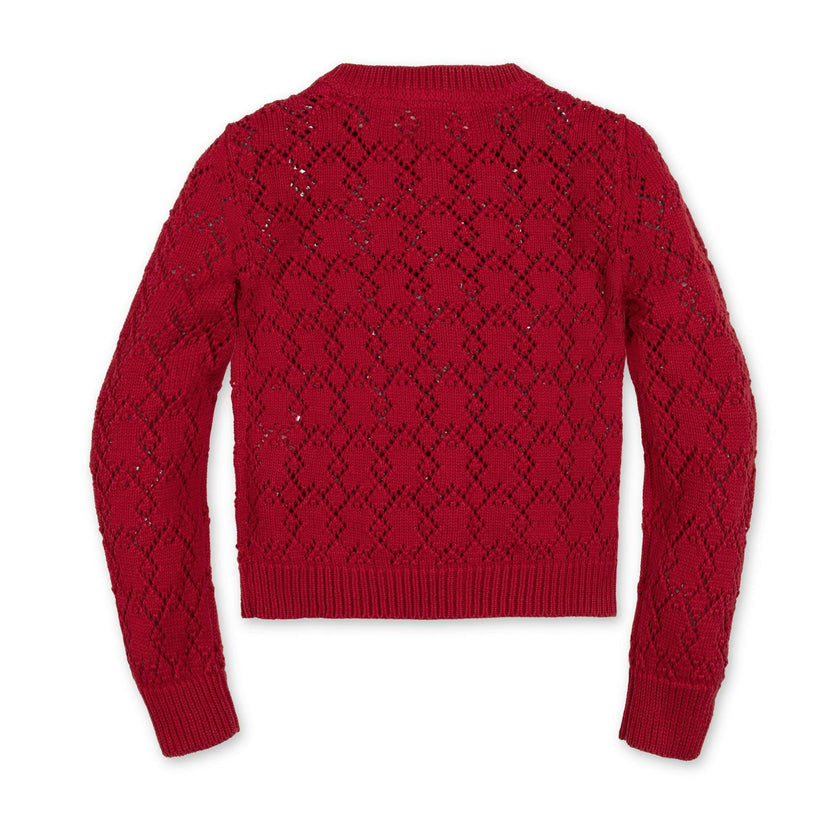 Organic Pointelle Cardigan Sweater