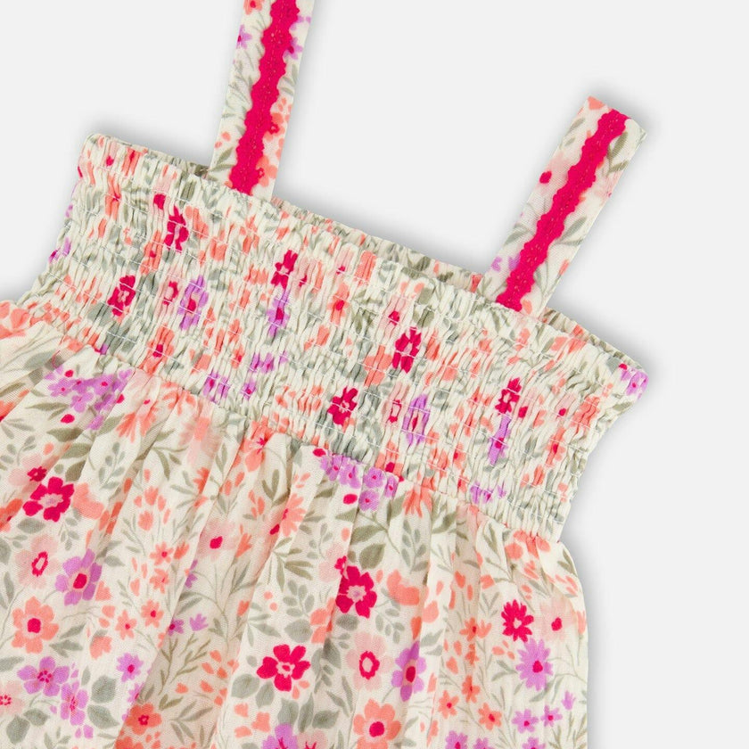 Tank Top With Smocking And Shorts Set In Muslin