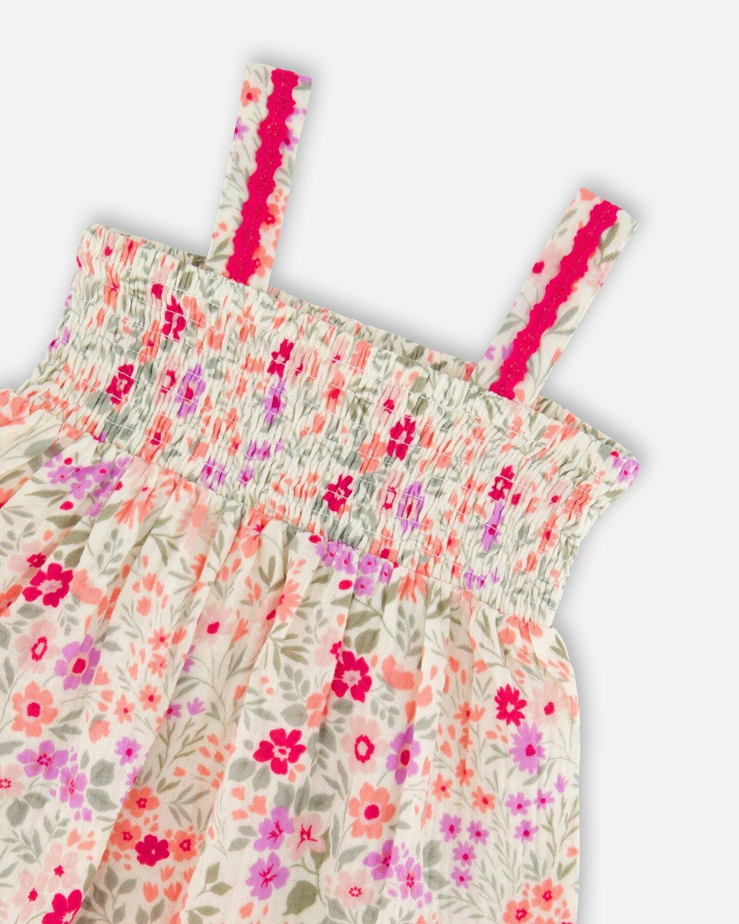 Tank Top With Smocking And Shorts Set In Muslin