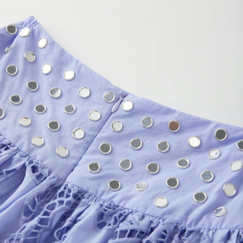 Luciana Embroidered Bubble Mini Skirt