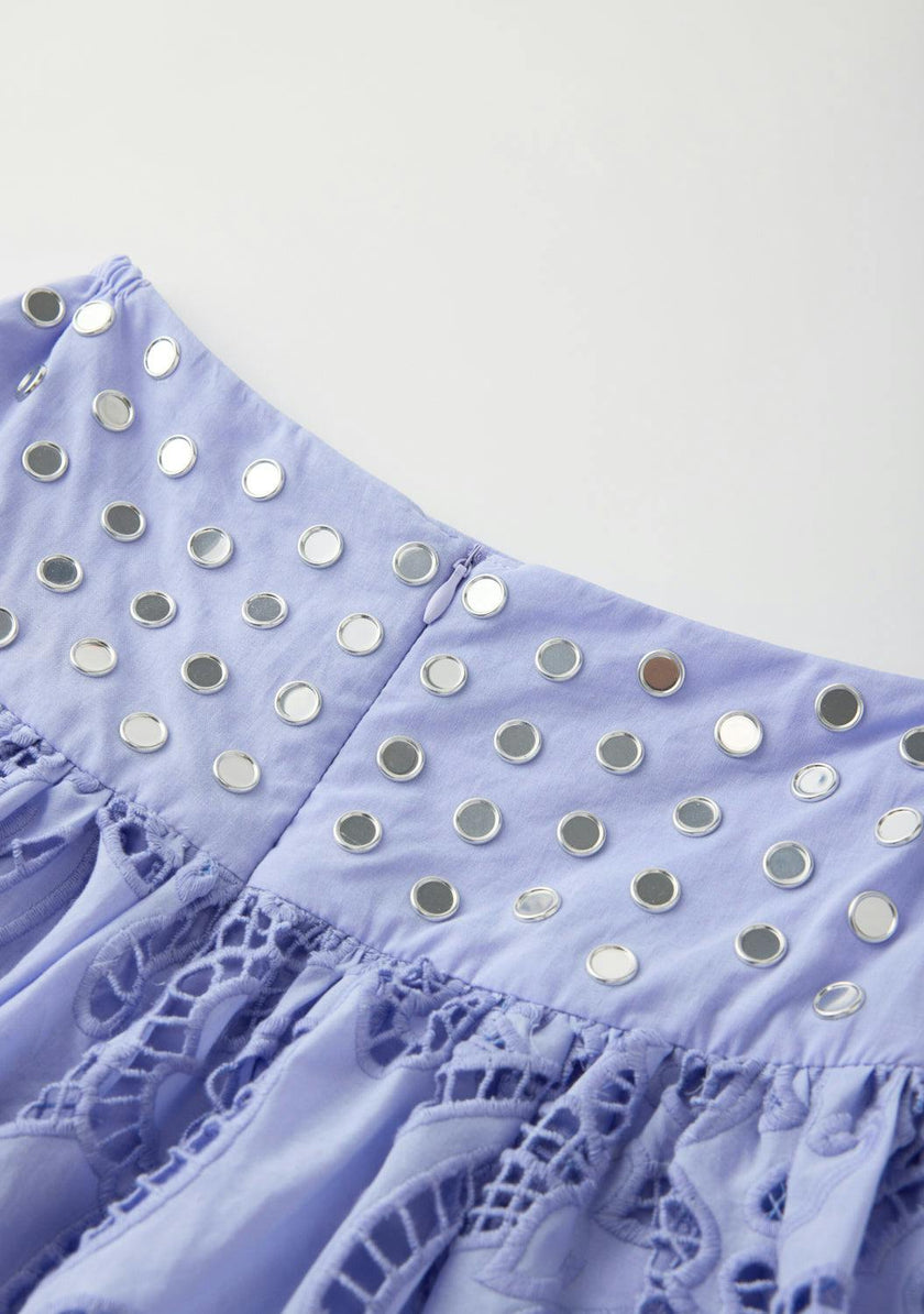 Luciana Embroidered Bubble Mini Skirt