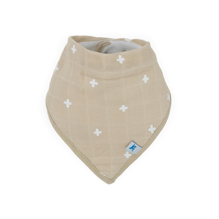 Cotton Muslin + Fleece Bandana Bib 4 Pack - Mauve Stripe