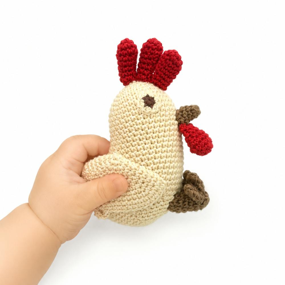 Chicken Rattle 100% organic cotton