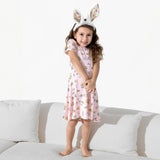 Easter Pink Bamboo Girls' Short Sleeve Dress