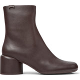 Women's Niki Zipped Block Heel Leather Boots, Burgundy
