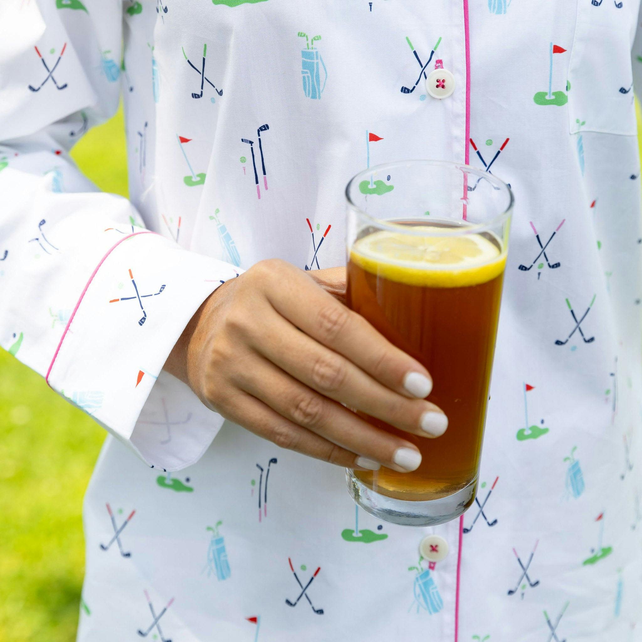 Women's Golf Night Shirt - Organic Cotton Poplin