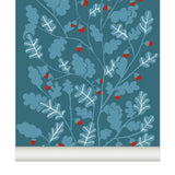 Papier peint CHÊNES coloris Bleu persan