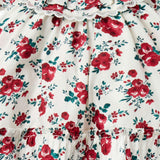 Baby Floral Lace Trim Dress, ivory