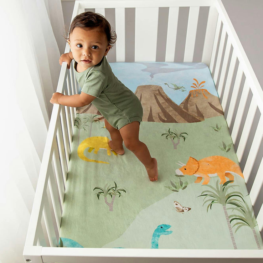 Jurassic Standard Size Crib Sheet