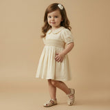 Organic Smocked Collar Dress - Butter Yellow