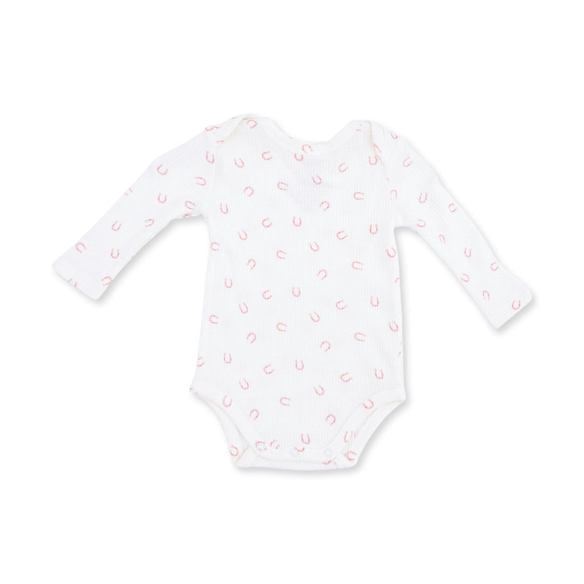Little Horseshoes Pink - Long Sleeve Bodysuit