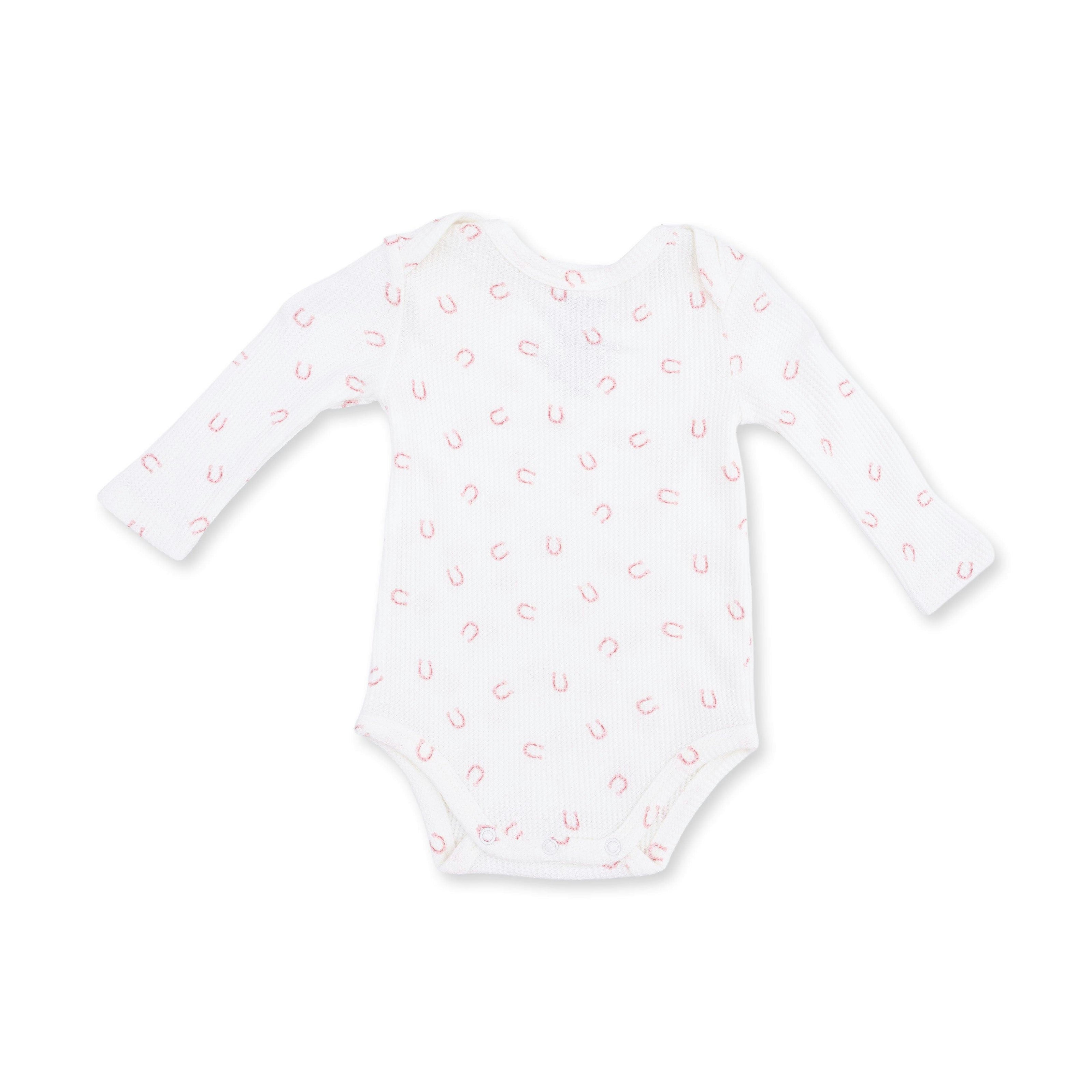 Little Horseshoes Pink - Long Sleeve Bodysuit
