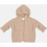 Fuzzy Ribbed Cuff Hooded Cardigan