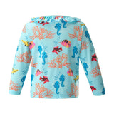 Coral Reef Print Long Sleeve Two-Piece Rashguard Set