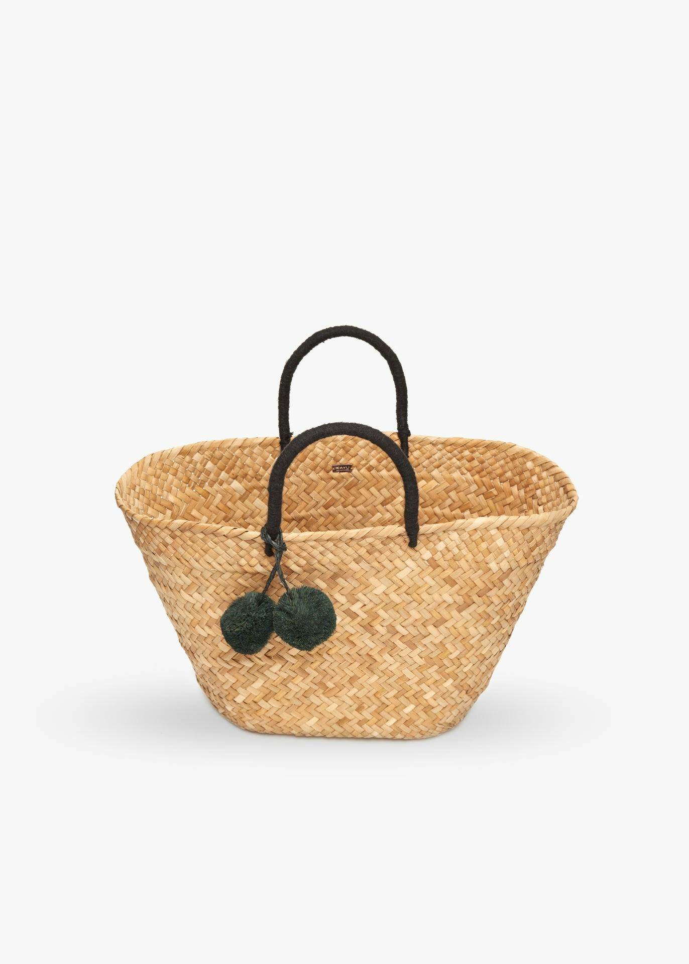 Oversized St Tropez Pom Pom Straw Tote