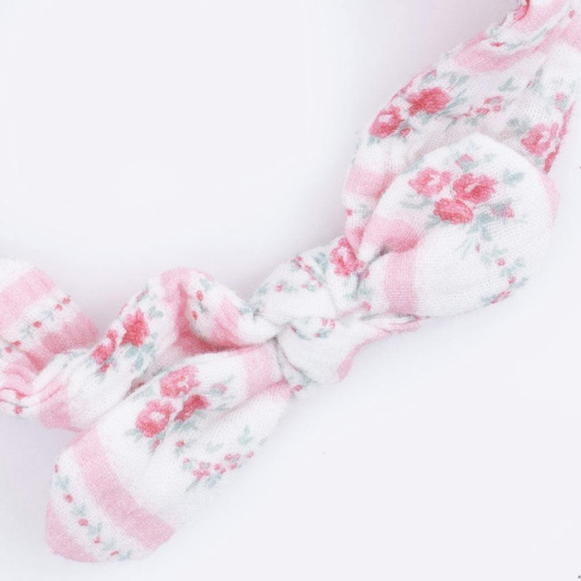 Winding Roses Stripe - Ruffly Strap Overall & Headband