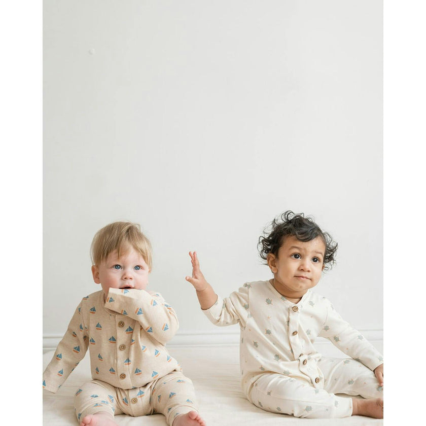 Quinn Magnetic Playsuit in Sailboats