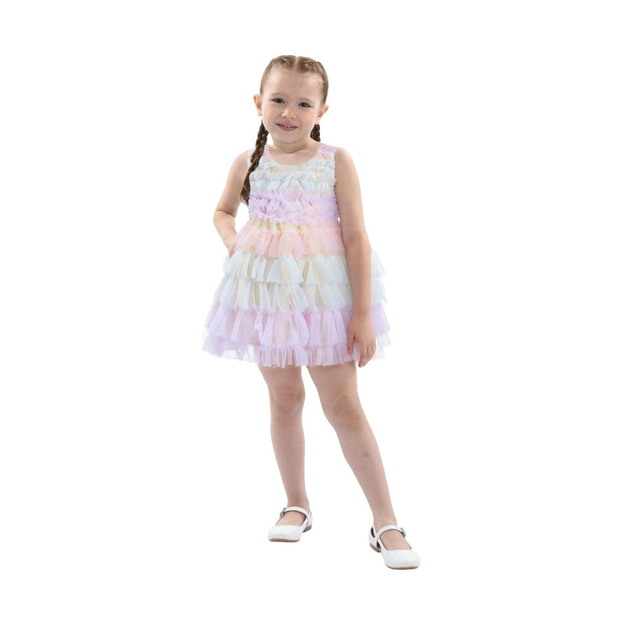 Purple Ruffle Layered Tulle Dress