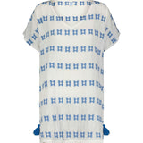 Capucine Women's Mini Caftan Blue Embroidery