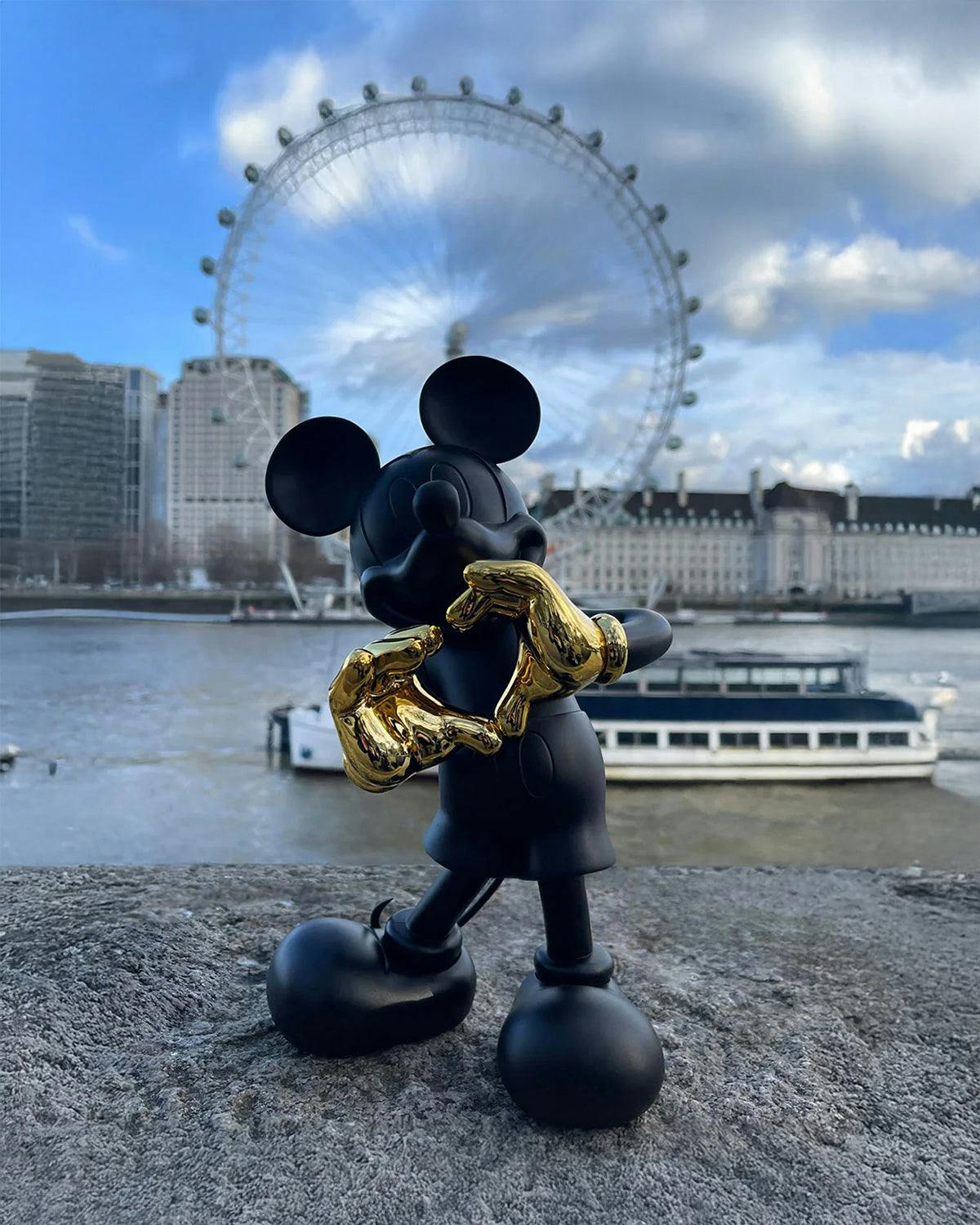 Mickey WITH LOVE Black & Gold 12in