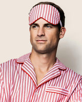 Adult's Twill Sleep Mask in Antique Red Ticking