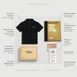 Nasca Gift Box with Curious Dog Embroidered Kids Polo, Book, and Activities
