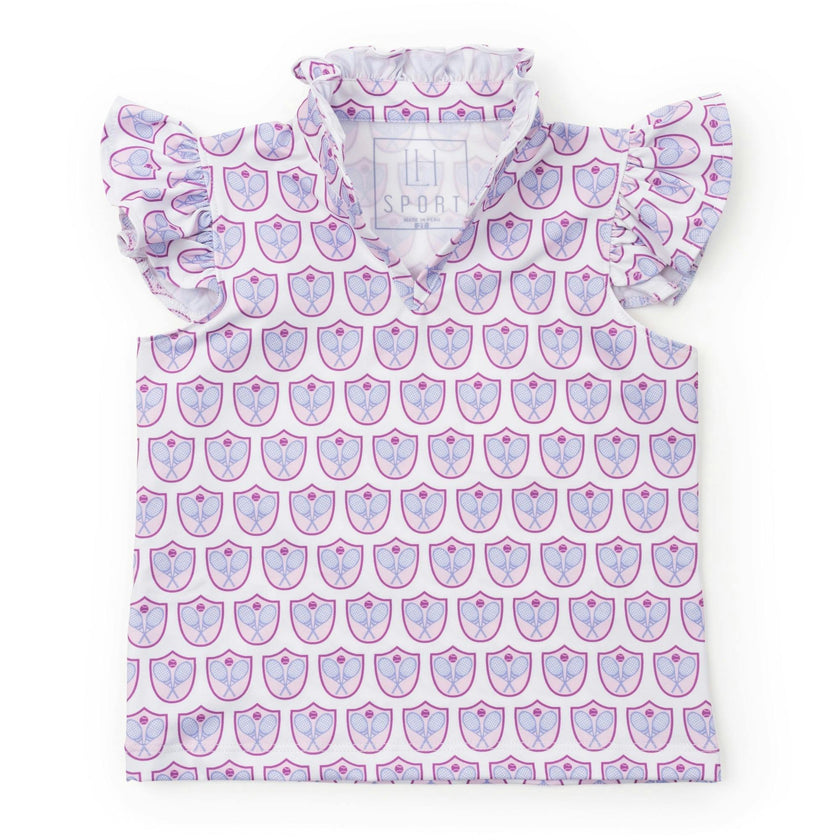 Ellie Girls' Sleeveless Performance Top by LH Sport Tennis Crest Pink (Past Season)