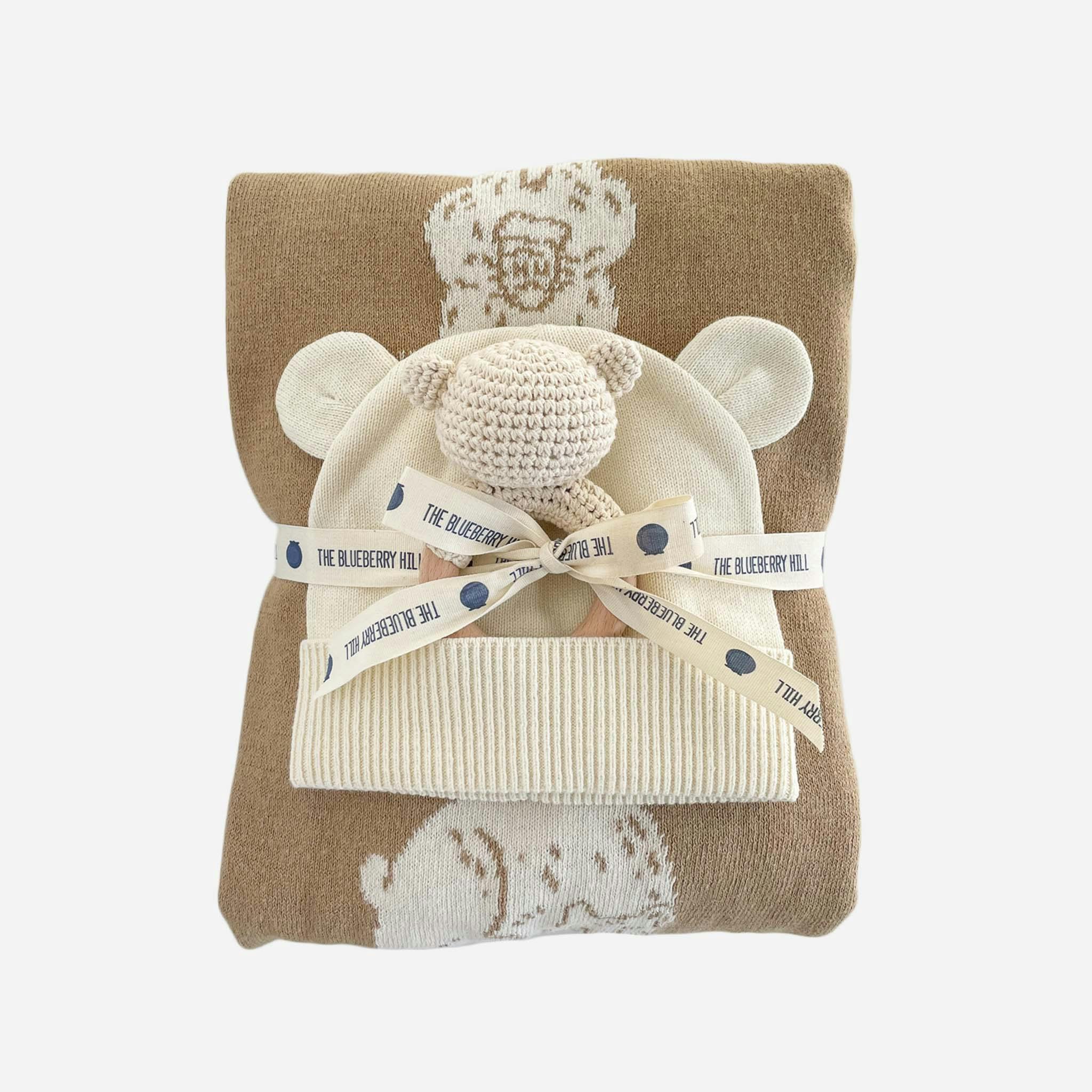 Honey Bear Hat Teether Gift Set