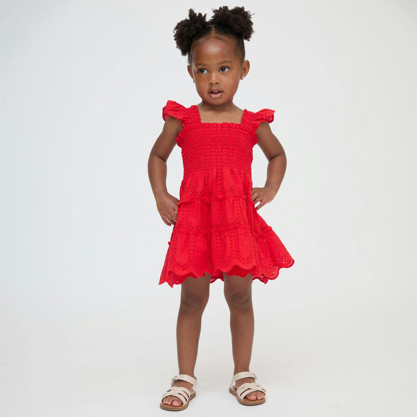 The Tiny Ellie Nap Dress - Cherry Trellis Broderie