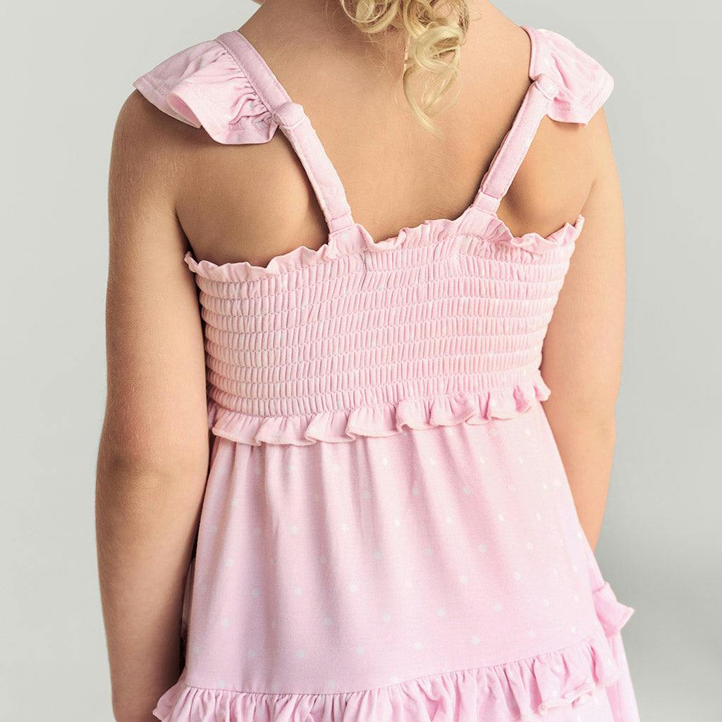 Caroline Dot Smocked Babydoll Dress