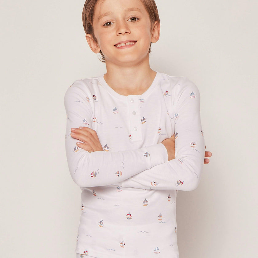 Kid's Pima Snug Fit Pajama Set in Bateau