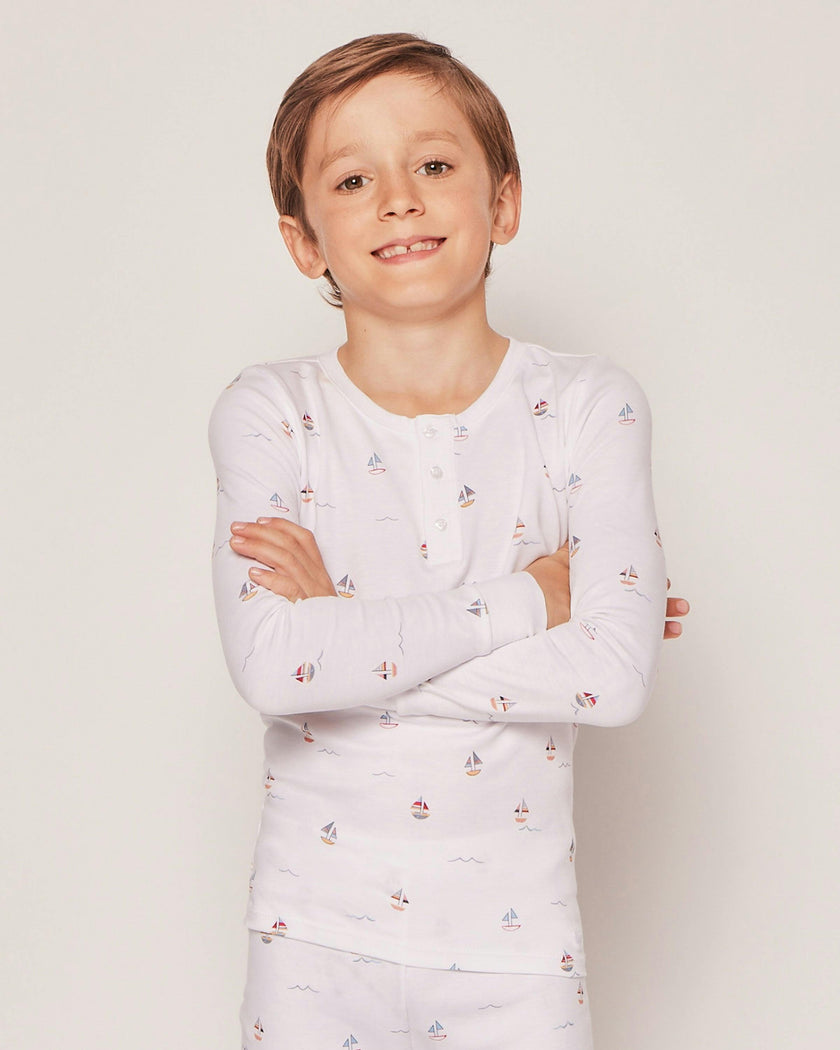 Kid's Pima Snug Fit Pajama Set in Bateau