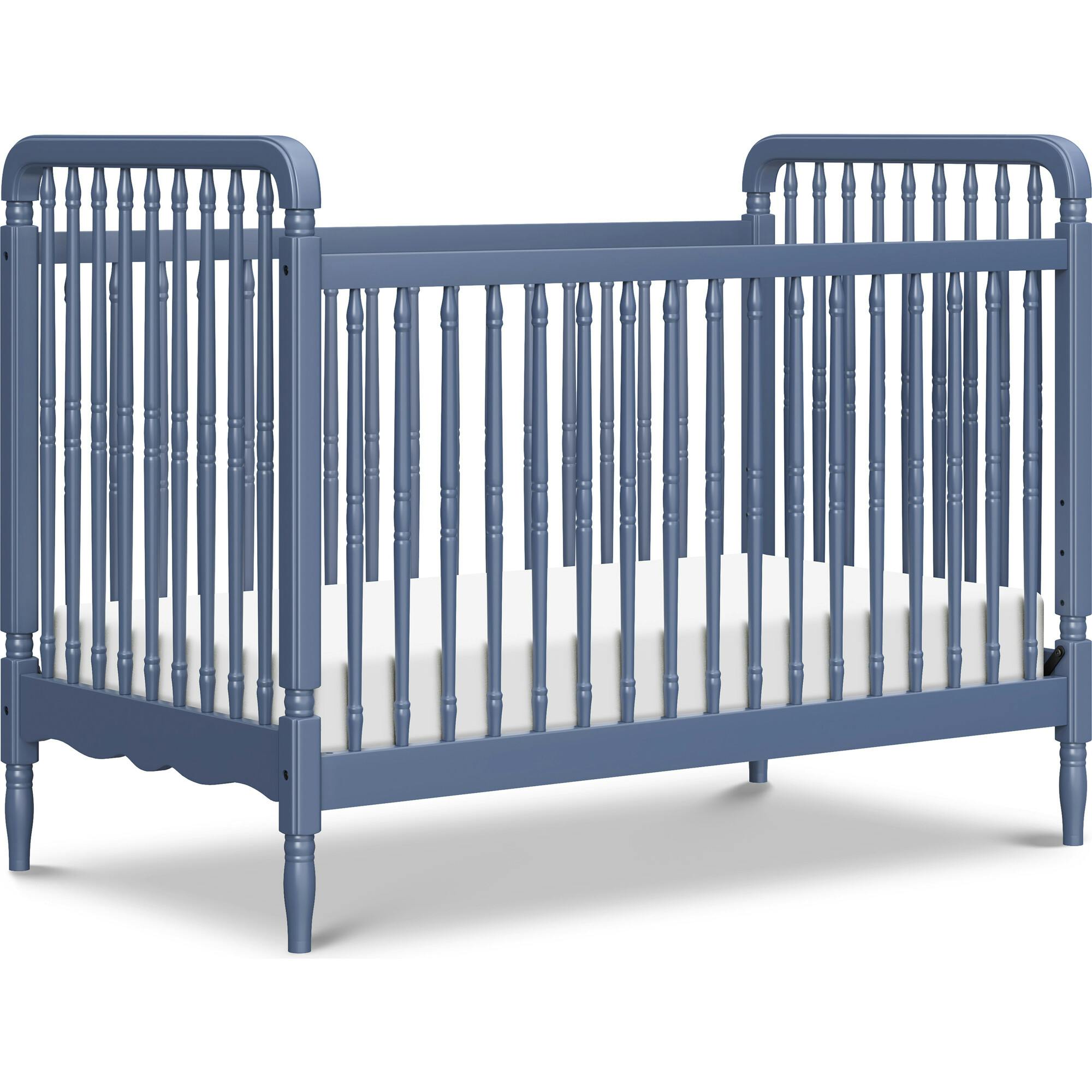 Liberty 3-in-1 Convertible Spindle Crib w/Toddler Bed Conversion Kit in Cove Blue