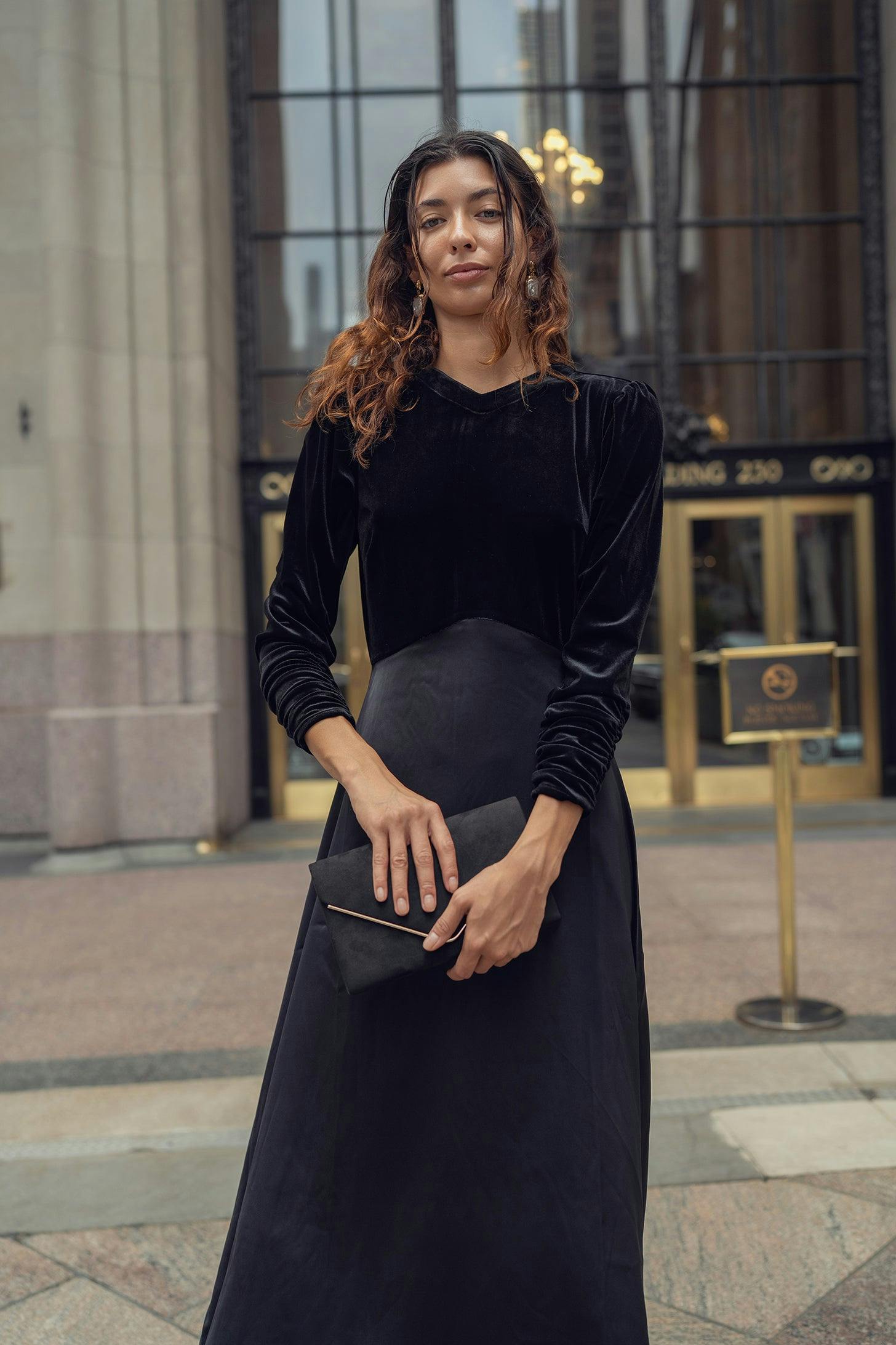 VELVET SILK DRESS