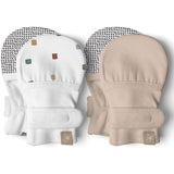 STAY ON 2-PACK MITTS | CITY BLOCKS + SANDSTONE — Bamboo Organic Cotton Blend, 0–6M