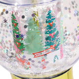 Packed Party Patented Snow Globe Holiday Sipper - 12 oz BPA-Free Shakeable Winter Wonderland Confetti Cup with Printed Christmas Scene and Gold Straw