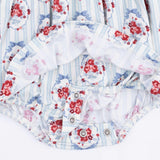 Beverly Cameo Stripe - Long Sleeve Bubble with Peter Pan Collar and Skirt