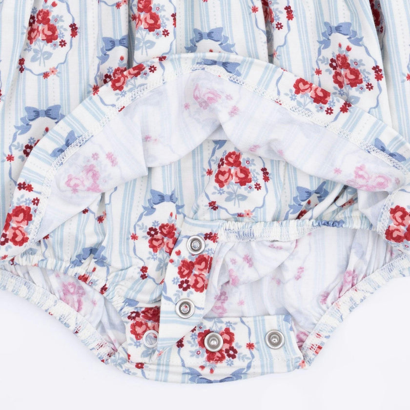 Beverly Cameo Stripe - Long Sleeve Bubble with Peter Pan Collar and Skirt