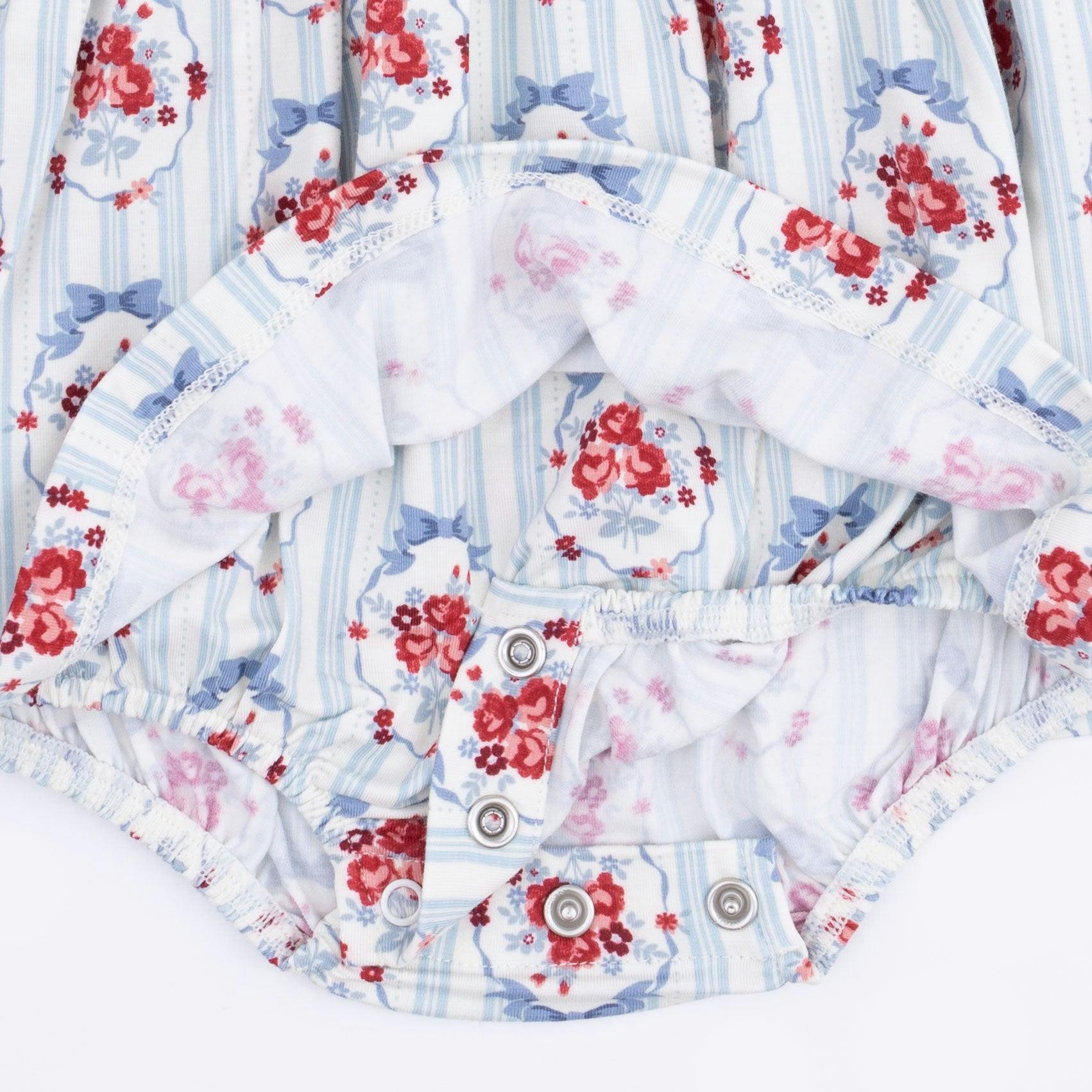 Beverly Cameo Stripe - Long Sleeve Bubble with Peter Pan Collar and Skirt