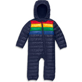 Baby stripe lightweight puffer suit
