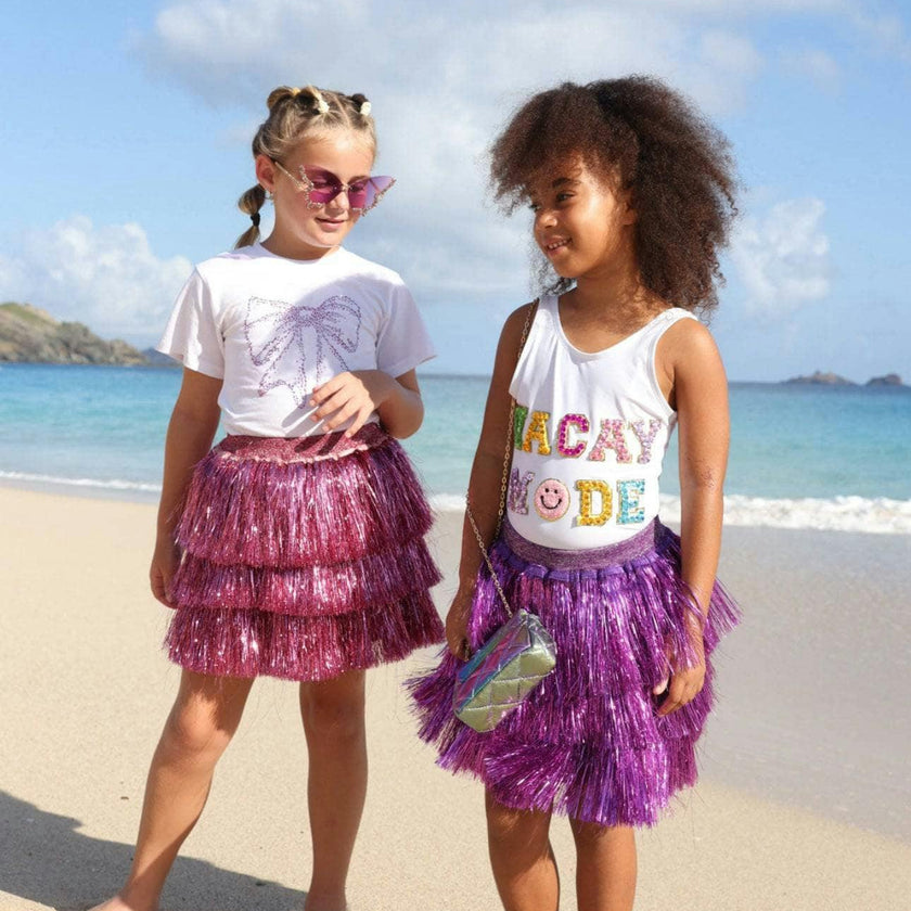Hot Pink Shimmer Tinsel Party Skirt