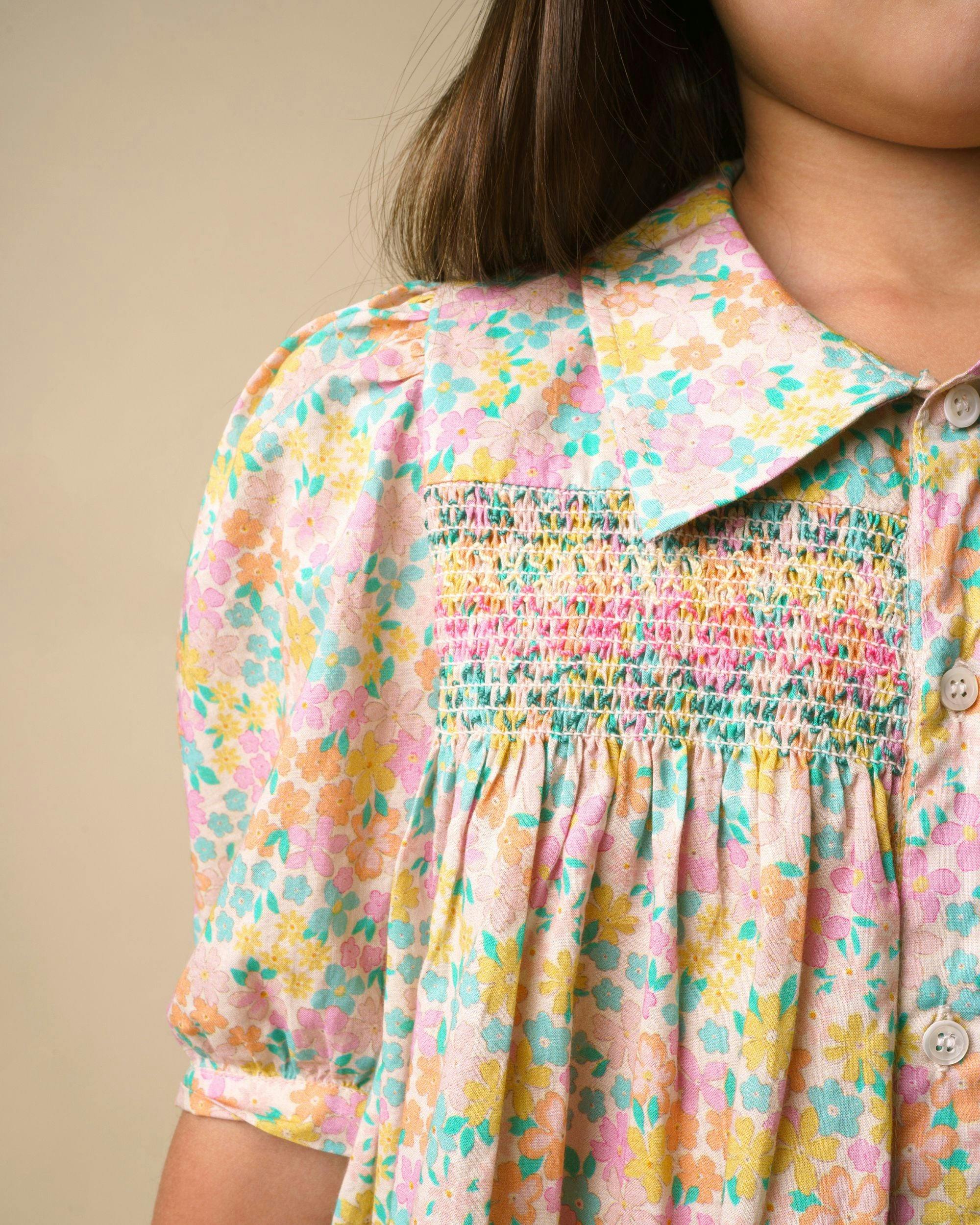 Jane Dress - Emma Floral Mint print