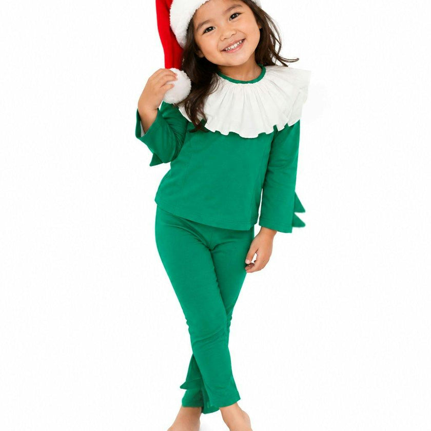 Green Holiday Elf Pajama Costume