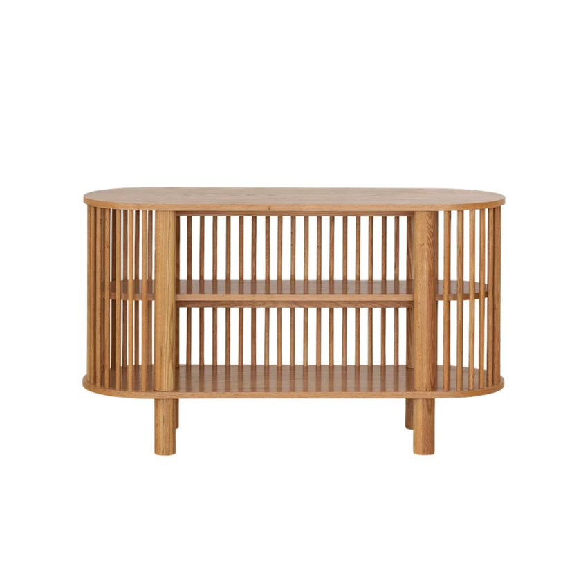 Oak Two Tiered Fluted Shelf