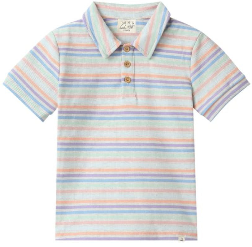 SHIPPING PEACH MULTI STRIPE Polo