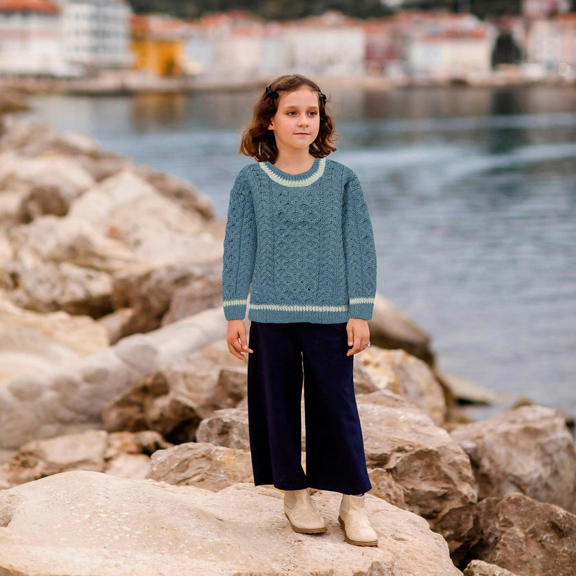 London Days Merino Children's Sweater - Duck Egg