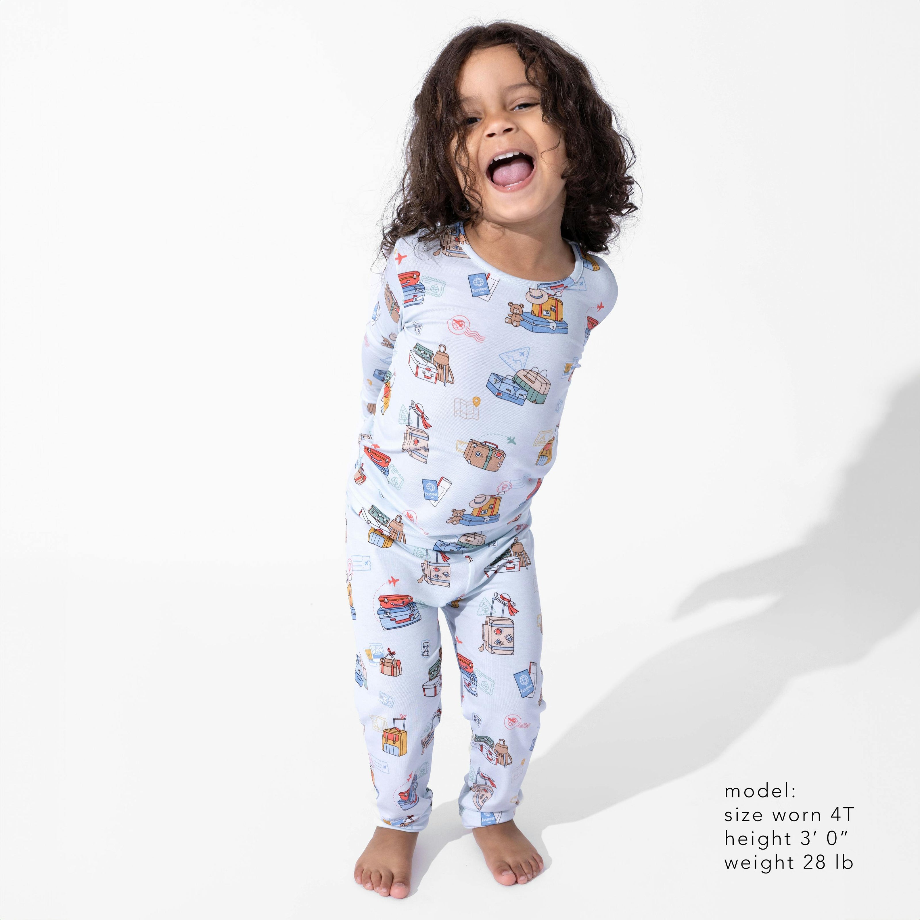 Vintage Suitcases Kids Pajamas
