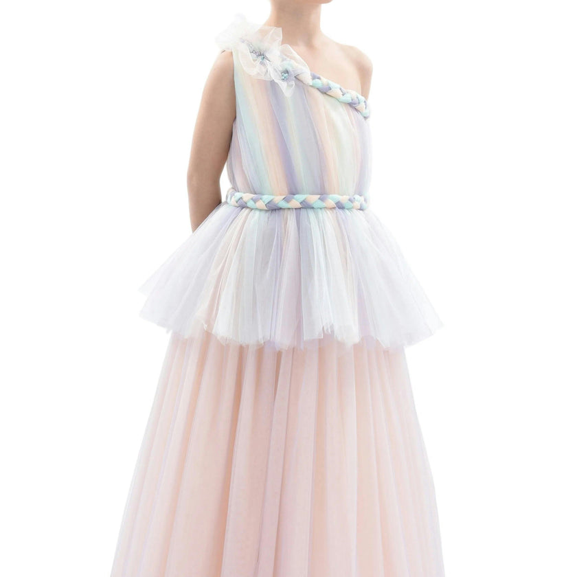Multicolor Apollo Iridescent Tulle Gown